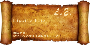 Lipsitz Eliz névjegykártya